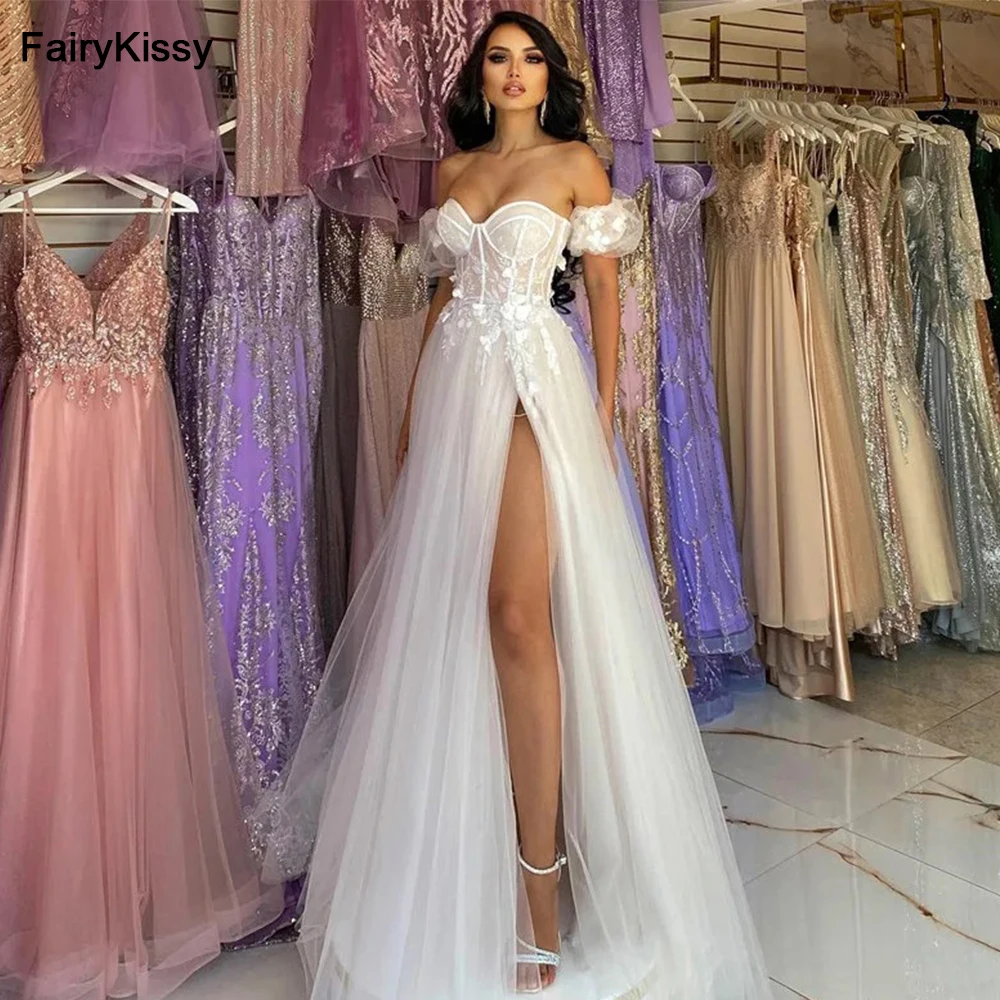 FairyKissy Boho Wedding Dresses A Line Sweetheart Neck Appliqued Lace Bride Dress Side Split Wedding Gowns 2025
FairyKissy Boho Wedding Dresses A Line Sweetheart Neck Appliqued Lace Bride Dress Side Split Wedding Gowns 2025