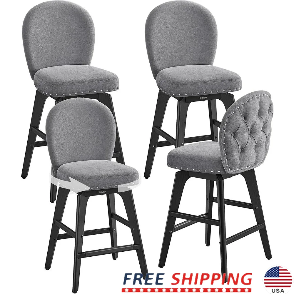 Bar Stools Set of 4 Swivel Counter Stools Ergonomic Back Solid Wood Legs Upholstered Chenille Comfort Kitchen Dining
Bar Stools Set of 4 Swivel Counter Stools Ergonomic Back Solid Wood Legs Upholstered Chenille Comfort Kitchen Dining