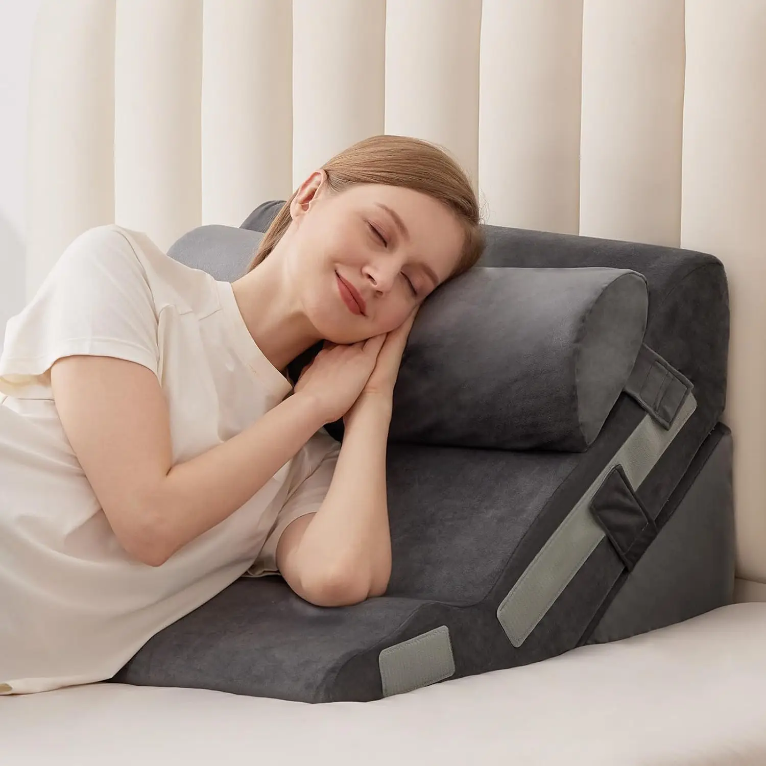 Регулируемый набор подушек-клиньев для кровати для лечения апноэ сна, облегчения кислотного рефлюкса и поддержки после операций - серый
Регулируемый набор подушек-клиньев для кровати для лечения апноэ сна, облегчения кислотного рефлюкса и поддержки после операций - серый