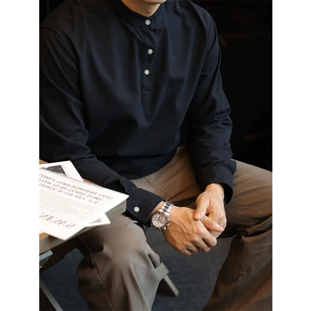 100% Pure Cotton Henry Collar Men's Long Sleeve Shirt Thin Loose Casual Top Spring Season Breathable Comfortable American Style
100% Pure Cotton Henry Collar Men's Long Sleeve Shirt Thin Loose Casual Top Spring Season Breathable Comfortable American Style