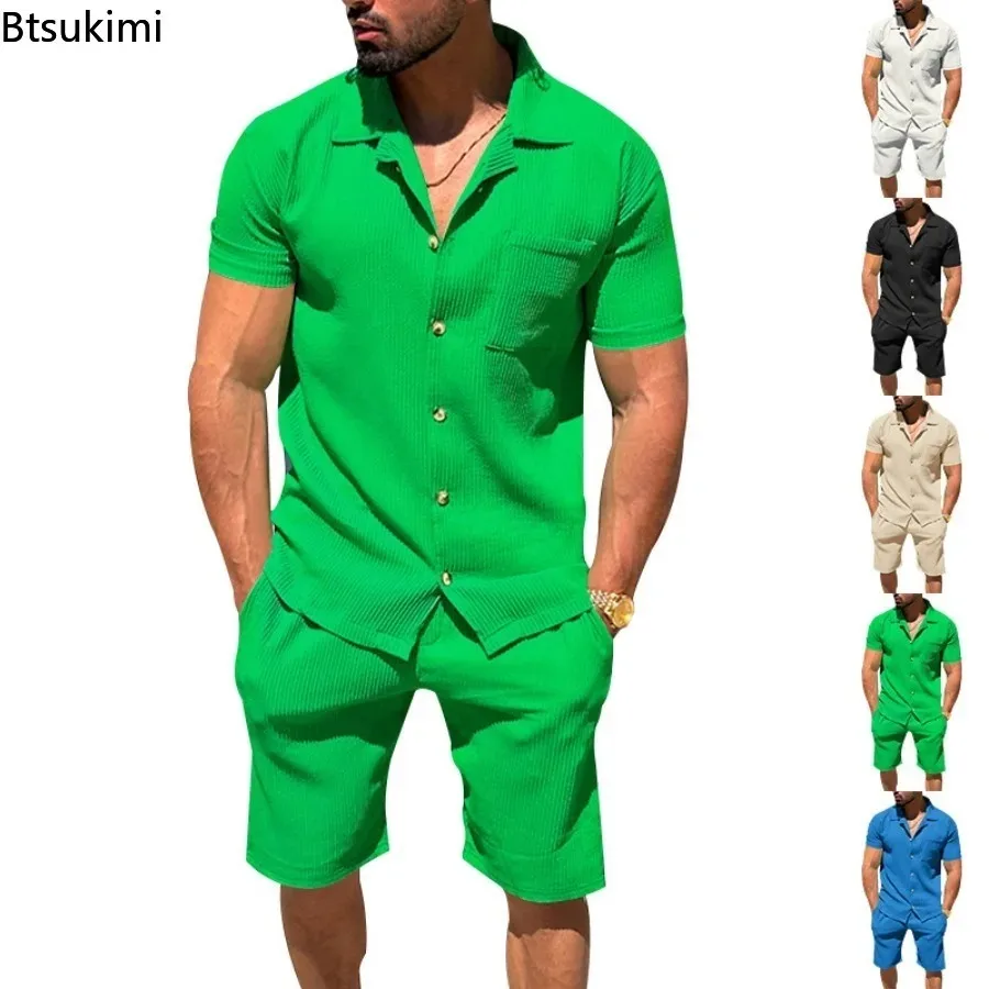 2025 Men Clothes Summer New Tracksuit Short Sleeve Cardigan Shorts Two Piece Set Fashion Solid Casual Streetwear Male Shirt Suit
2025 Men Clothes Summer New Tracksuit Short Sleeve Cardigan Shorts Two Piece Set Fashion Solid Casual Streetwear Male Shirt Suit