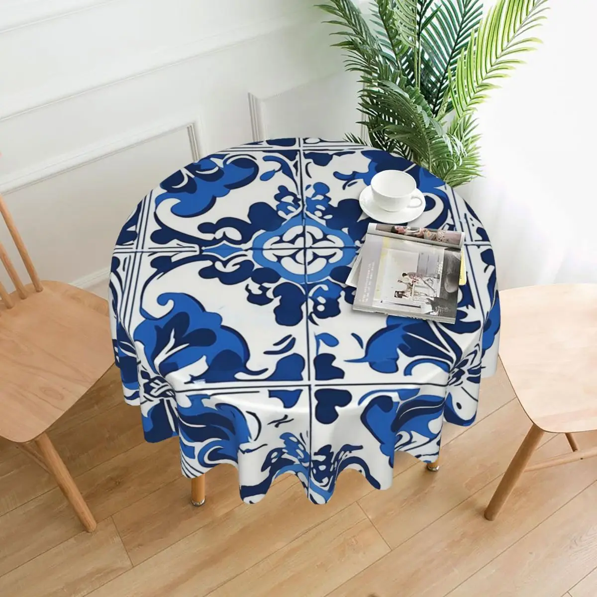 Amalfi Coast Inspired Italian Tile Design Waterproof Round Tablecloth Oilproof Table Cloth for Kitchen Events Dining Table Cover 
Amalfi Coast Inspired Italian Tile Design Waterproof Round Tablecloth Oilproof Table Cloth for Kitchen Events Dining Table Cover
