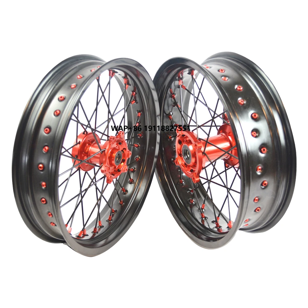 Black Motorcycle Rim and Red Motorcycle Hub Supermoto Motorcycle Wheels for HONDA CRF 250R 450R 5.0*17 3.5*17
Black Motorcycle Rim and Red Motorcycle Hub Supermoto Motorcycle Wheels for HONDA CRF 250R 450R 5.0*17 3.5*17