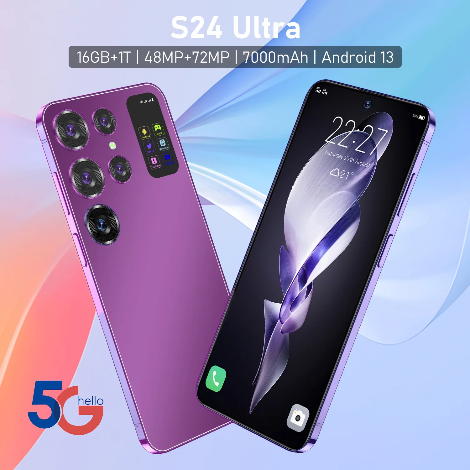 Оригинальный смартфон S24 Ultra, Qualcomm8 Gen2 16 ГБ + 1 ТБ 7000 мАч 48 + 72 МП, две SIM-карты, двойной режим ожидания, стандартная версия Android 13
Оригинальный смартфон S24 Ultra, Qualcomm8 Gen2 16 ГБ + 1 ТБ 7000 мАч 48 + 72 МП, две SIM-карты, двойной режим ожидания, стандартная версия Android 13