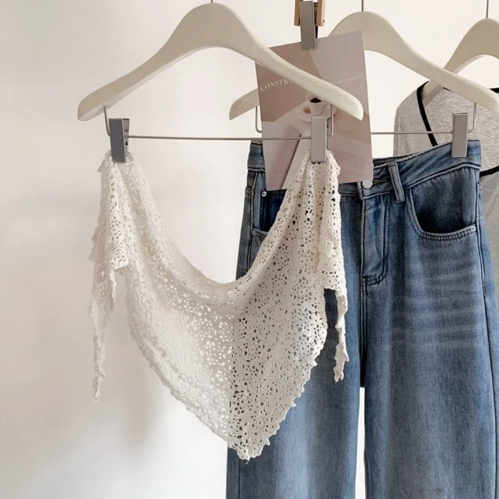 Trendy Lace Trim Fart Curtain Slim Fit Pretty Triangular Headscarf Hollowed-out Y2K Apron Wrap Skirt Summer 
Trendy Lace Trim Fart Curtain Slim Fit Pretty Triangular Headscarf Hollowed-out Y2K Apron Wrap Skirt Summer