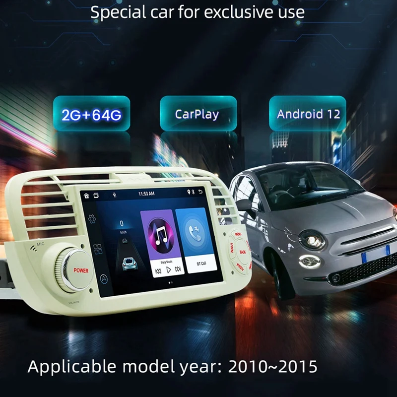Android 12 Car Radio Multimedia Player Stereo For FIAT 500 Wireless Carplay Car Portable Player Navigation Screen
Android 12 Car Radio Multimedia Player Stereo For FIAT 500 Wireless Carplay Car Portable Player Navigation Screen