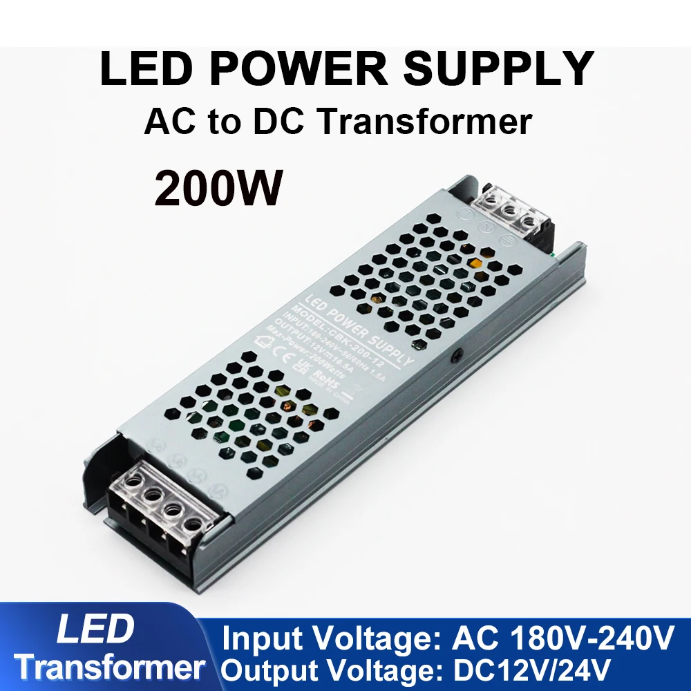 Ультратонкий бесшумный светодиодный адаптер питания 200 Вт, источник питания постоянного напряжения переменного/постоянного тока, светодиодный драйвер постоянного тока 12 В/24 В для светового короба
Ультратонкий бесшумный светодиодный адаптер питания 200 Вт, источник питания постоянного напряжения переменного/постоянного тока, светодиодный драйвер постоянного тока 12 В/24 В для светового короба