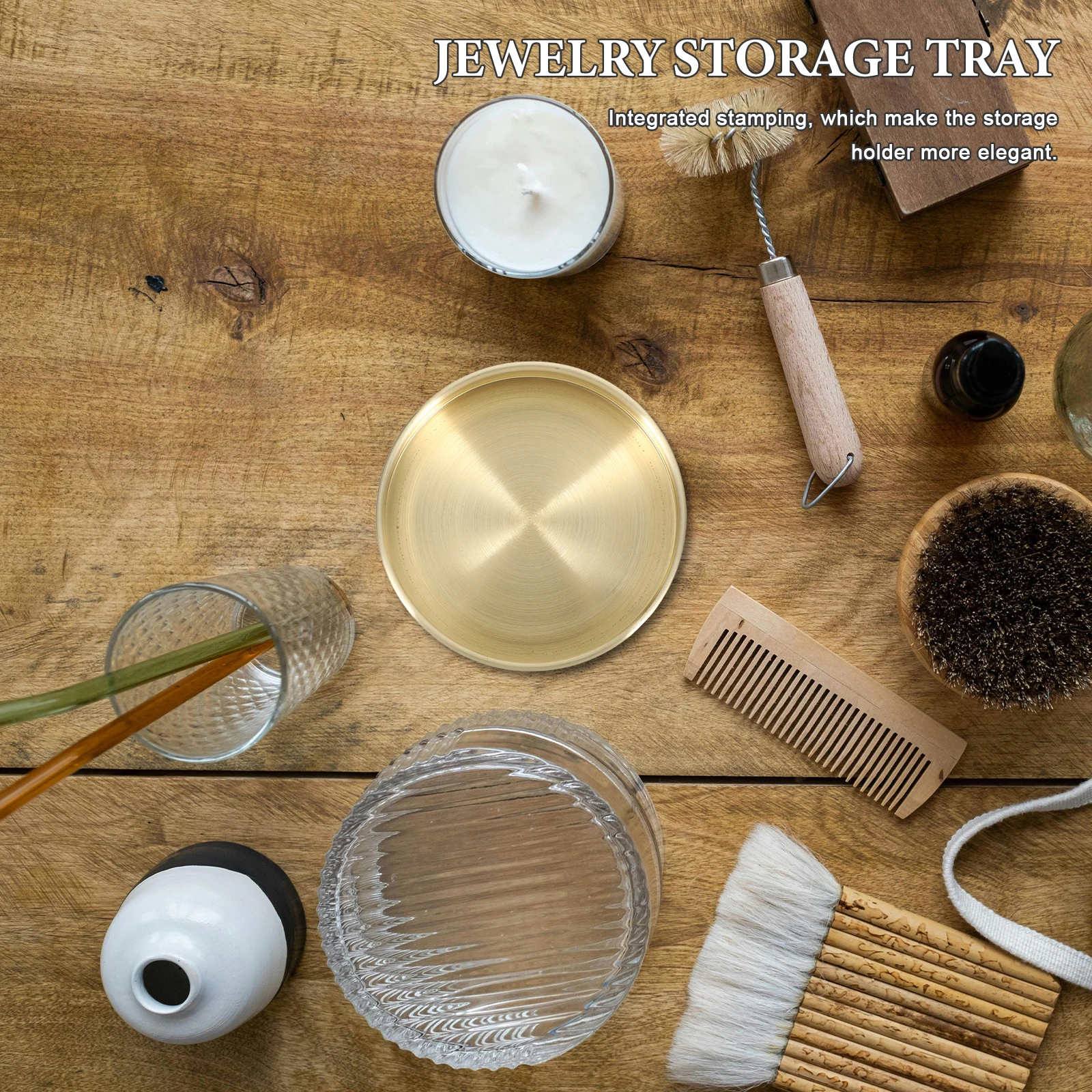 1pc Brass Sundries Tray Round Multipurpose Storage Container For Cosmetics Jewelry Organizer Desktop Home Decorative Holder
1pc Brass Sundries Tray Round Multipurpose Storage Container For Cosmetics Jewelry Organizer Desktop Home Decorative Holder