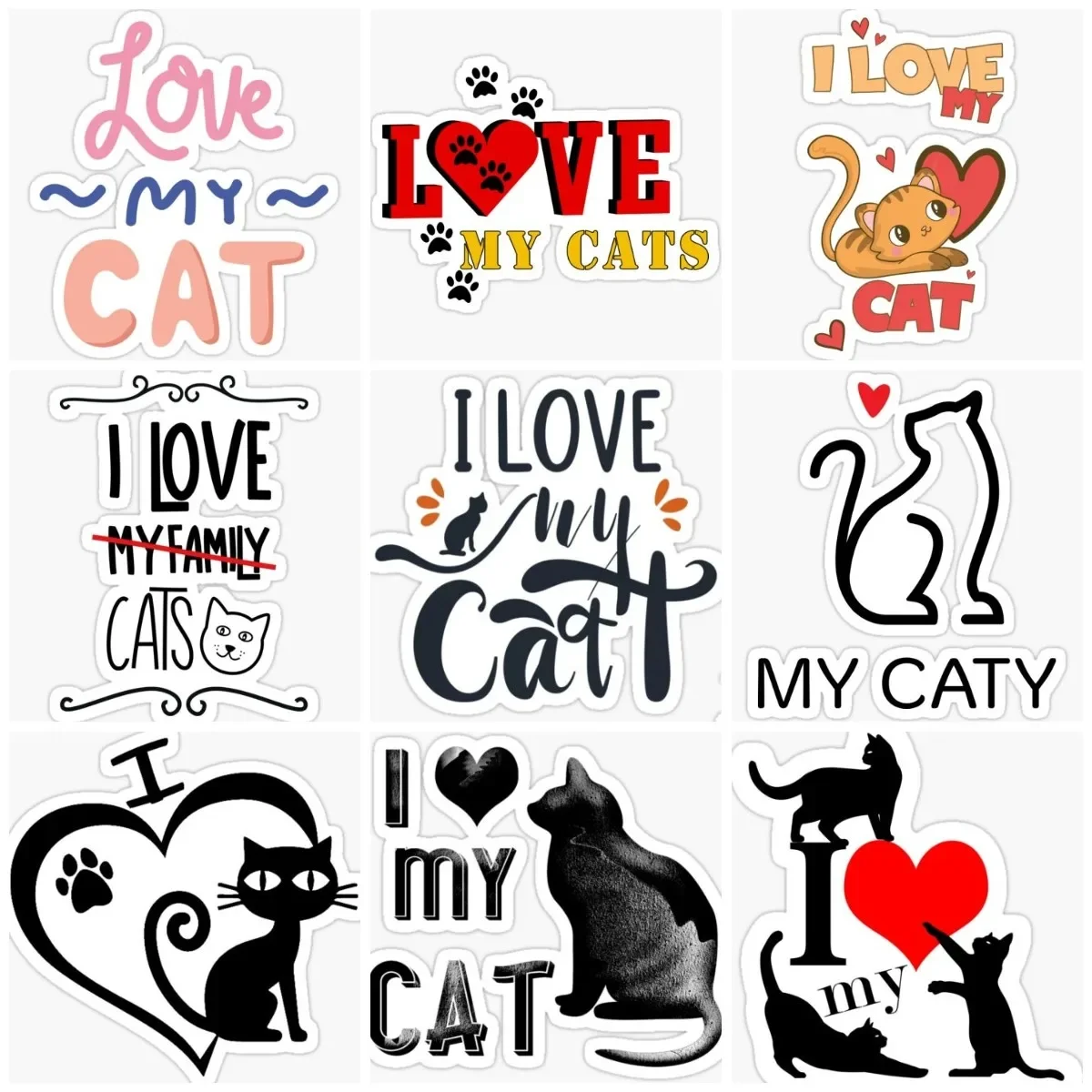 I Love My Cat Creative Pets Sticker Laptop Camper Van Bicycle Door Bumper Window Car Wall Room Truck Glass Decal Customizable
I Love My Cat Creative Pets Sticker Laptop Camper Van Bicycle Door Bumper Window Car Wall Room Truck Glass Decal Customizable