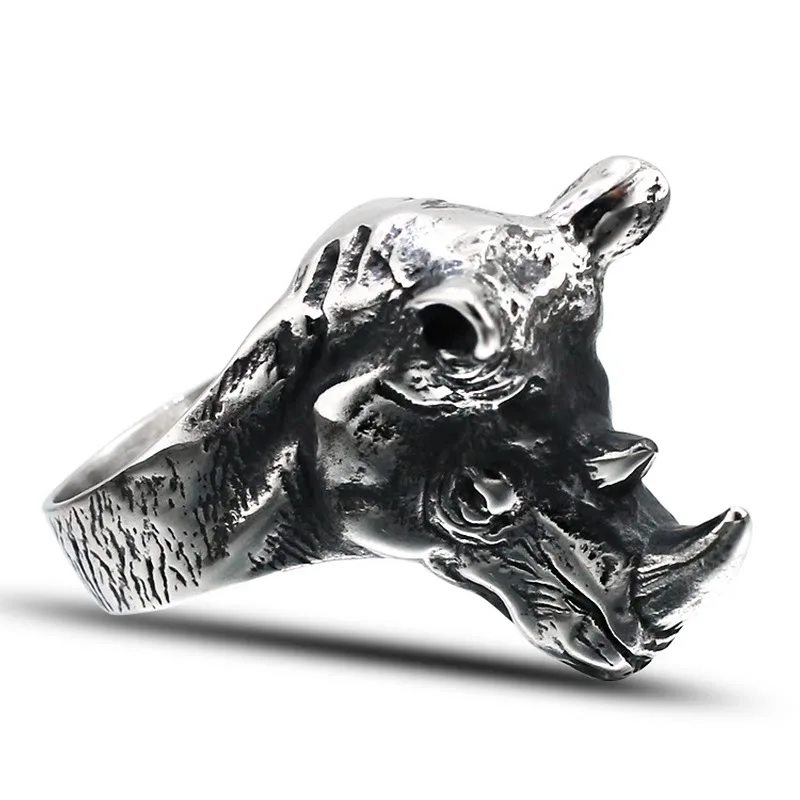 Titanium Steel Rhino Ring Animal Jewelry Open Ring Outdoor EDC Punk Accessories Tools
Titanium Steel Rhino Ring Animal Jewelry Open Ring Outdoor EDC Punk Accessories Tools