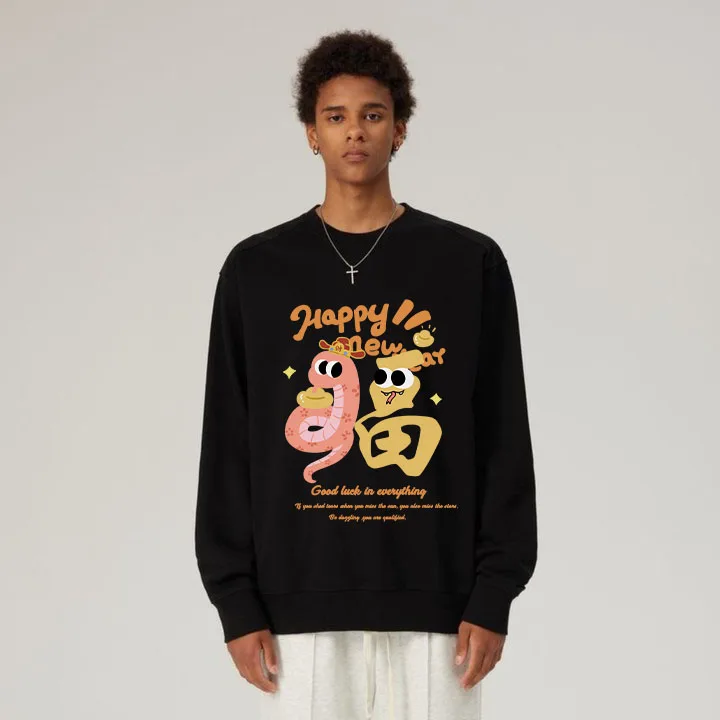 Happy New Year Pattern Print Clothes Casual Y2K Style Round Neck Sweatshirts 2025 New Loose and Oversized Pullover
Happy New Year Pattern Print Clothes Casual Y2K Style Round Neck Sweatshirts 2025 New Loose and Oversized Pullover