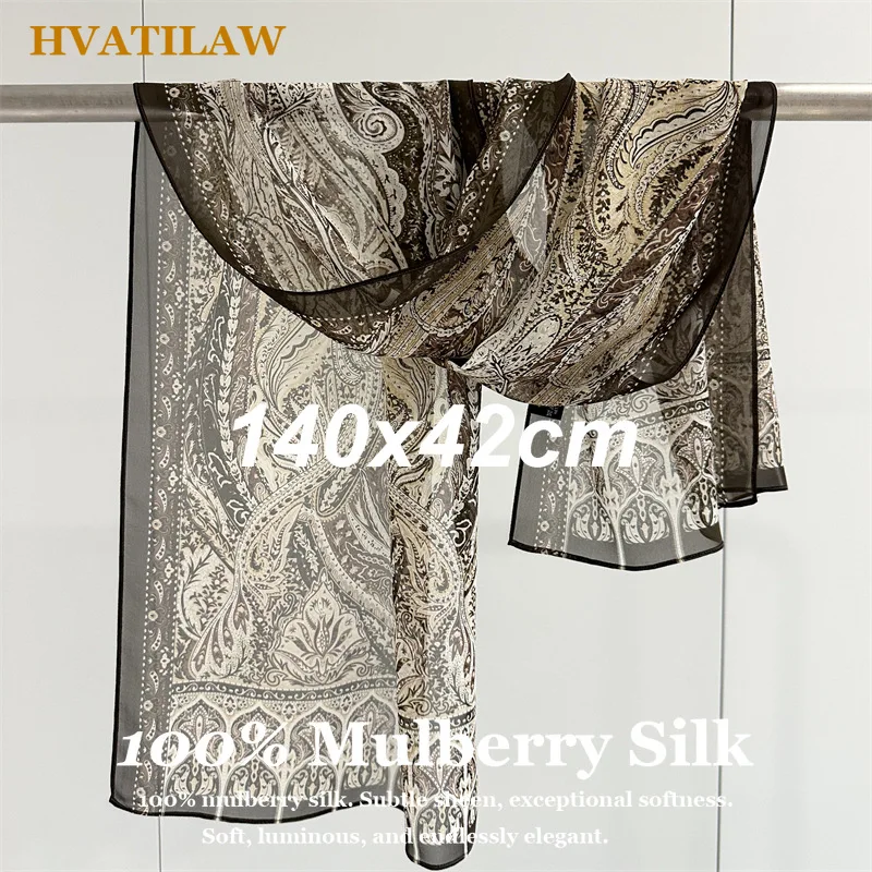 100% Mulberry Silk Silk Hijab 140x42cm for Luxury Summer Designer Travel Beach Head Scarf Hijab Bandana Neck Wrap Shawl Bufanda
100% Mulberry Silk Silk Hijab 140x42cm for Luxury Summer Designer Travel Beach Head Scarf Hijab Bandana Neck Wrap Shawl Bufanda