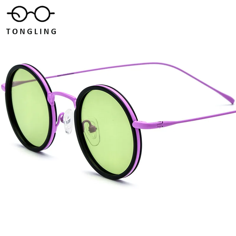 Fashion color matching acetate pure titanium round personality driving sunglasses for men and women can be prescription lenses
Fashion color matching acetate pure titanium round personality driving sunglasses for men and women can be prescription lenses