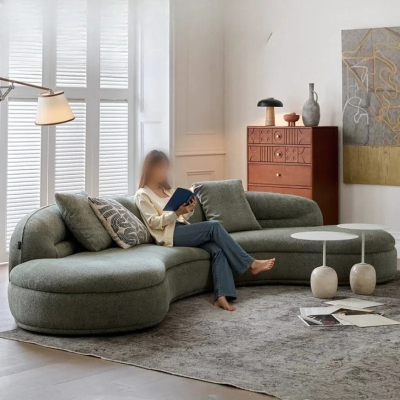 Retro cream style designer curved chenille velvet small apartment lazy casual style living room crescent sofa
Retro cream style designer curved chenille velvet small apartment lazy casual style living room crescent sofa