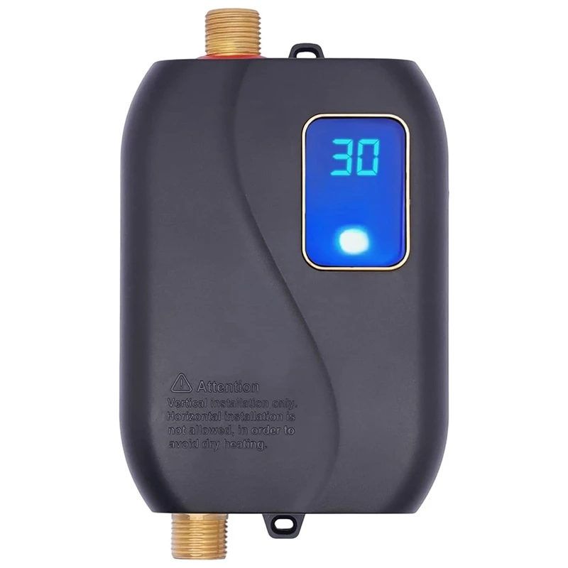 3000W Tankless Water Heater Wall-Mounted Instant Hot Water Heater + LED For Daily Washing US Plug (Black)
3000W Tankless Water Heater Wall-Mounted Instant Hot Water Heater + LED For Daily Washing US Plug (Black)