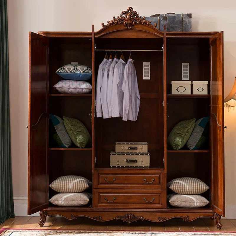 All solid wood four-door wardrobe bedroom home master bedroom opposite storage cabinet
All solid wood four-door wardrobe bedroom home master bedroom opposite storage cabinet