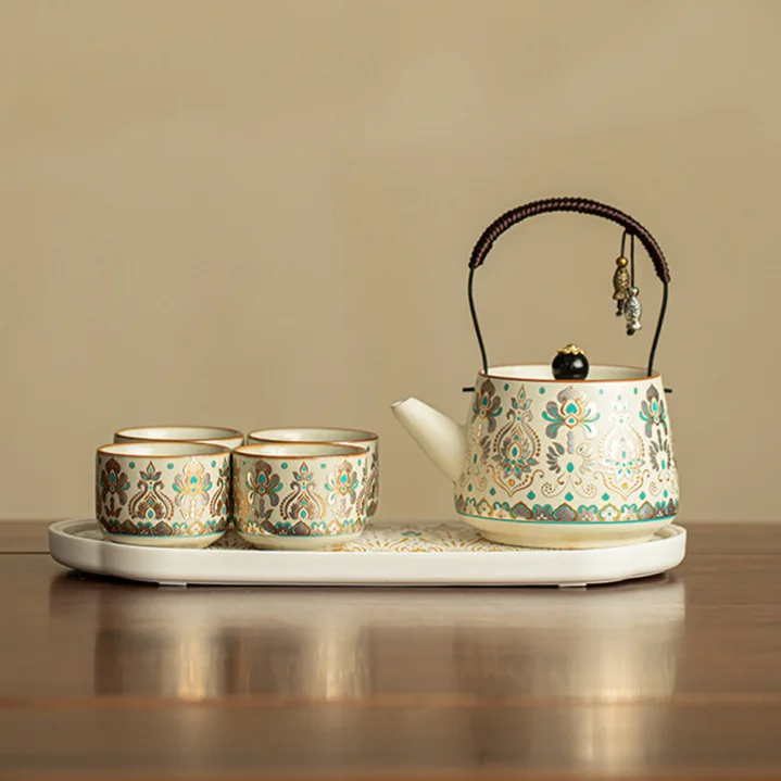 HYS wrong lifting beam pot small set ceramic brewing teapot teacup household kung fu tea set one pot four cups set
HYS wrong lifting beam pot small set ceramic brewing teapot teacup household kung fu tea set one pot four cups set