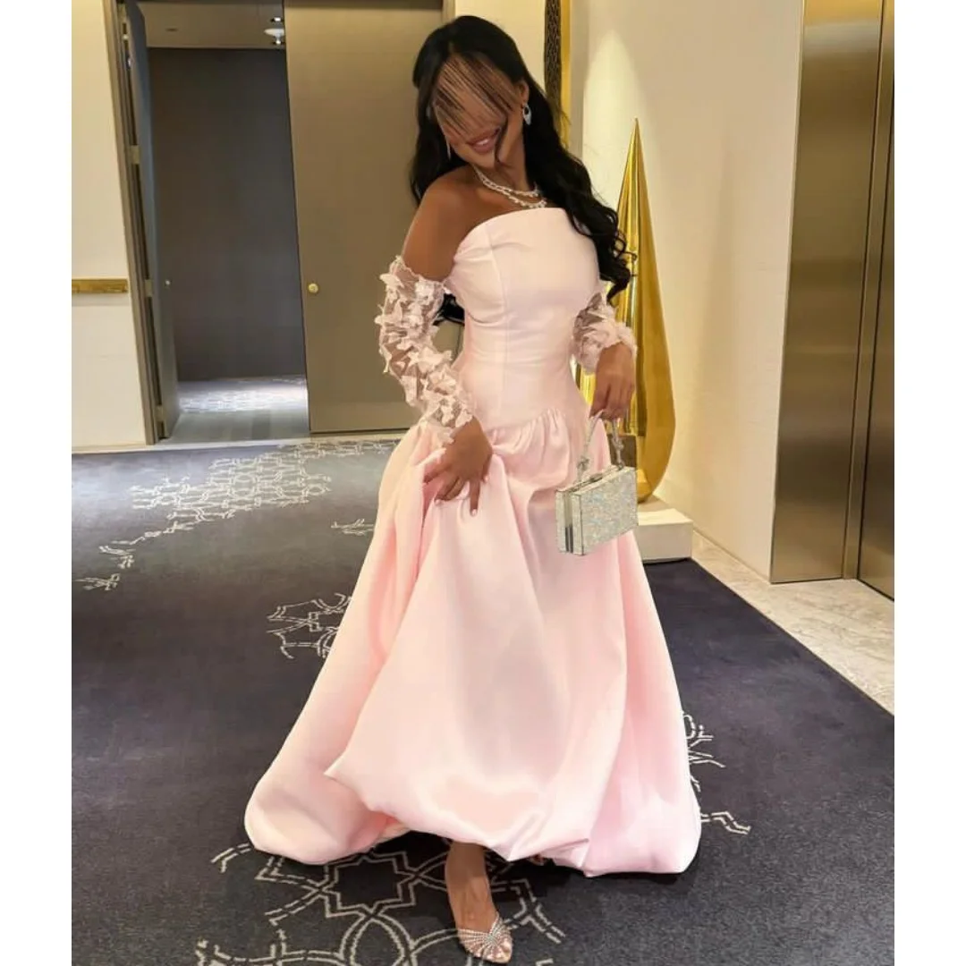 Light Pink Strapless Evening Dresses Woman Elegant vestidos de noche Butterfly Sleeves Prom Dress 2025 Customized Pageant Gown
Light Pink Strapless Evening Dresses Woman Elegant vestidos de noche Butterfly Sleeves Prom Dress 2025 Customized Pageant Gown