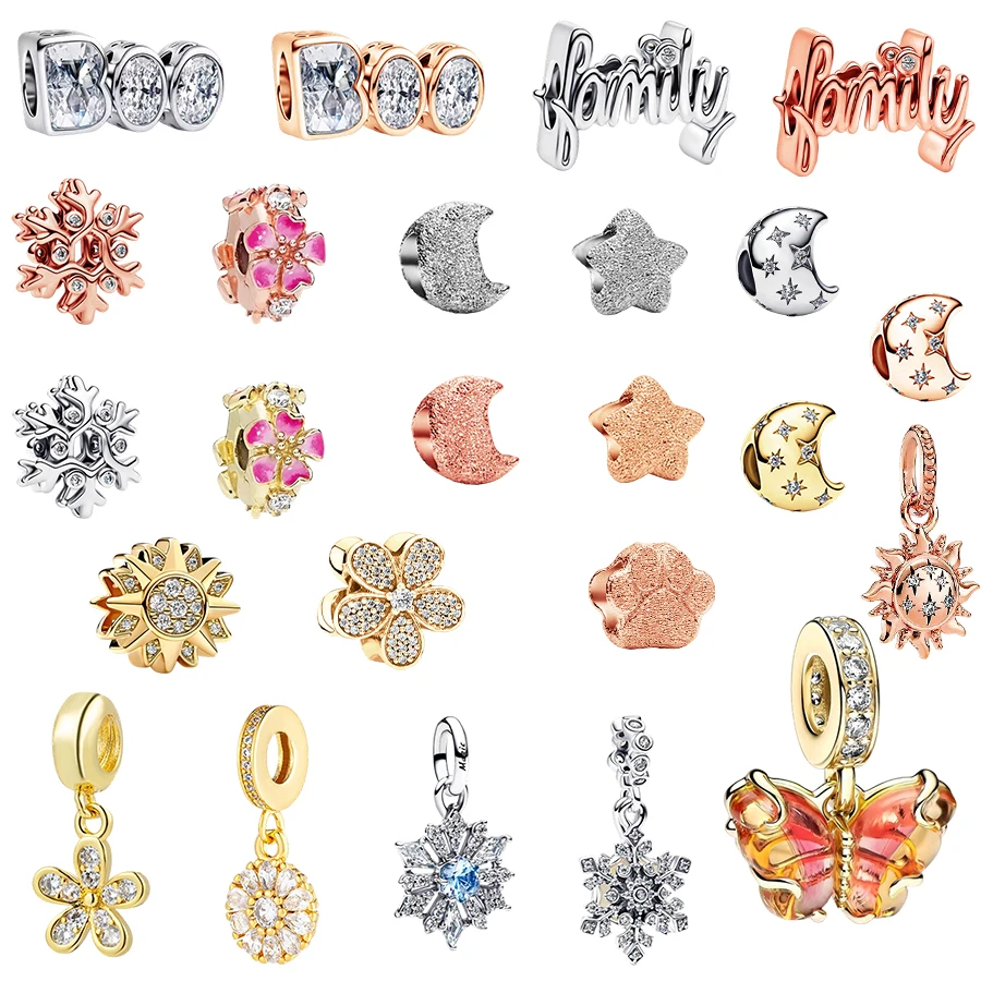 Gold Plated & Rose Gold Sparkling Snowflakes Dangle & Daisy Spacer Clip Charm Bead Fit Original Silver 925 Bracelet Jewelry Gift
Gold Plated & Rose Gold Sparkling Snowflakes Dangle & Daisy Spacer Clip Charm Bead Fit Original Silver 925 Bracelet Jewelry Gift