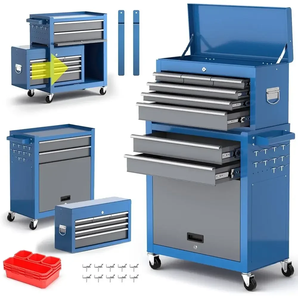 Tool Chest,8-Der Tool Box with Wheels,2 in 1 Detachable Top Toolbox,42" Large Storage Cabinet with Lockable Wheels,Enhanced Pack
Tool Chest,8-Der Tool Box with Wheels,2 in 1 Detachable Top Toolbox,42" Large Storage Cabinet with Lockable Wheels,Enhanced Pack