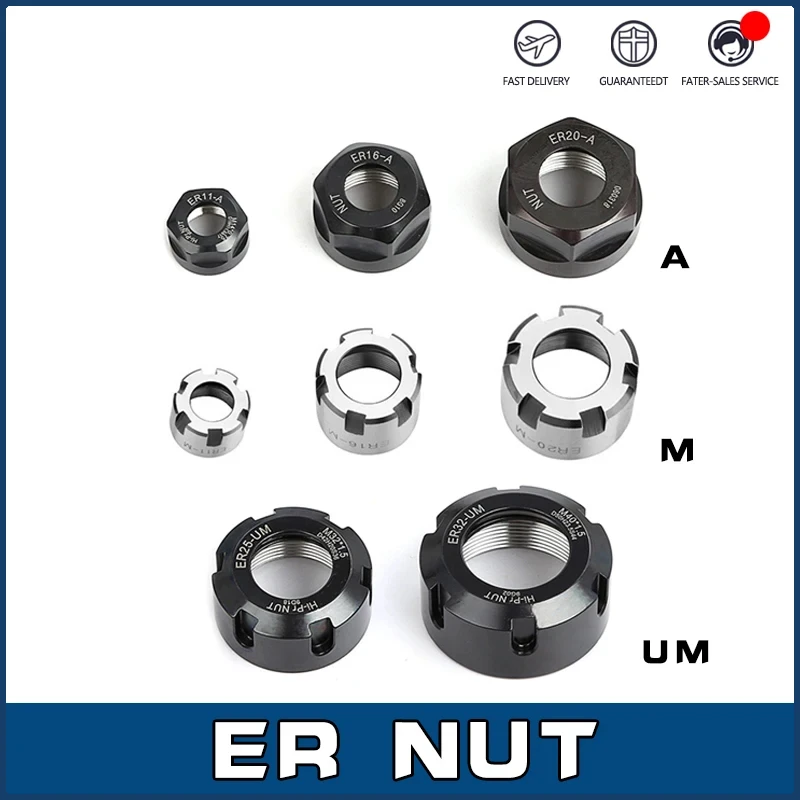 1PC Nut ER8 ER11 ER16 ER20 ER25 ER32 ER40 A M UM Type ER Collet Chuck High Precision ER Nut For CNC Lathe Milling Cutter
1PC Nut ER8 ER11 ER16 ER20 ER25 ER32 ER40 A M UM Type ER Collet Chuck High Precision ER Nut For CNC Lathe Milling Cutter
