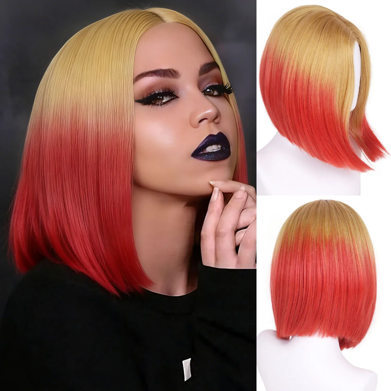 Blonde to Red Synthetic Wigs Short Lace Front Bob Wig for Black Women Realistic Fake Scalp Wigs Cosplay Halloween Drag Queen
Blonde to Red Synthetic Wigs Short Lace Front Bob Wig for Black Women Realistic Fake Scalp Wigs Cosplay Halloween Drag Queen