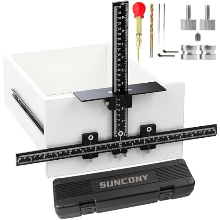 Cabinet Hardware Jig Tool oyAdjustable Drill Guide Template Tool for Instation of Door Drawer Front Knobs Handles and Pulls
Cabinet Hardware Jig Tool oyAdjustable Drill Guide Template Tool for Instation of Door Drawer Front Knobs Handles and Pulls