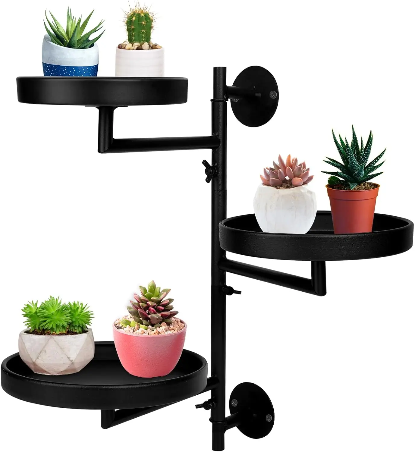 3-Tier Rotating Wall Plant Shelf, Adjustable Knobs, Black
3-Tier Rotating Wall Plant Shelf, Adjustable Knobs, Black