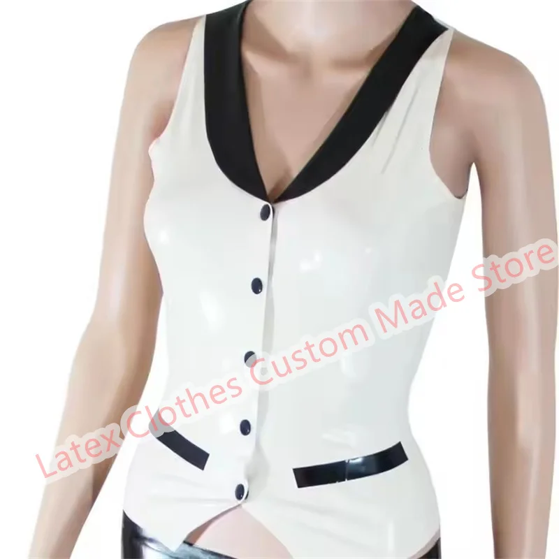 Sexy Lingerie for Women Handmade Latex Top Rubber Suit Cosplay Costumes White with Black
Sexy Lingerie for Women Handmade Latex Top Rubber Suit Cosplay Costumes White with Black