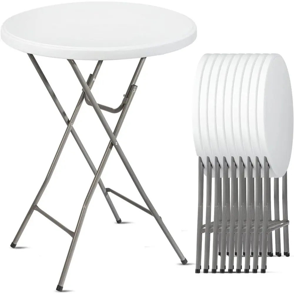 32 High-Top Cocktail Table, Round Bar Height, Durable HDPE with Gray Metal Finish, Ideal for Outdoor Parties, Backyards, Dining
32 High-Top Cocktail Table, Round Bar Height, Durable HDPE with Gray Metal Finish, Ideal for Outdoor Parties, Backyards, Dining