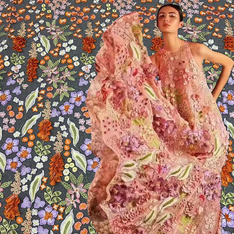 1 Yards High-end Colorful 3D Floral Embroidery Fabric Elegance Floral Design Ornate Fabric For Diy Sewing Wedding Dress Shirts
1 Yards High-end Colorful 3D Floral Embroidery Fabric Elegance Floral Design Ornate Fabric For Diy Sewing Wedding Dress Shirts