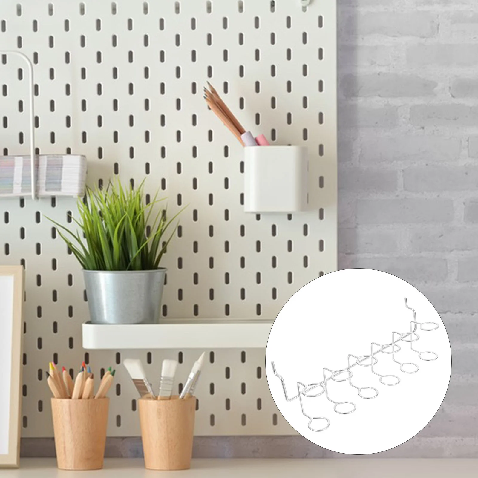 Wall Hooks Kitchen Tool Holder Silver Metal Iron Pegboard Hole Board Multifunctional Storage Rack Farmhouse Hanging Solution
Wall Hooks Kitchen Tool Holder Silver Metal Iron Pegboard Hole Board Multifunctional Storage Rack Farmhouse Hanging Solution