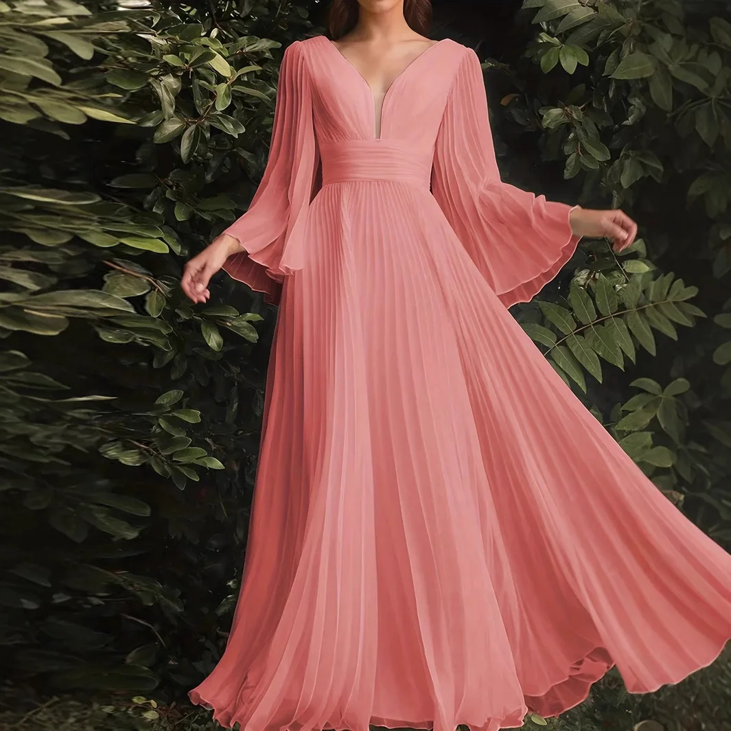 Elegant and Classic Vintage Dress, Slimming and Deep v Women's Dress, Grand Pleated Long Dress, 2025 Chiffon Dress Women Elegant
Elegant and Classic Vintage Dress, Slimming and Deep v Women's Dress, Grand Pleated Long Dress, 2025 Chiffon Dress Women Elegant