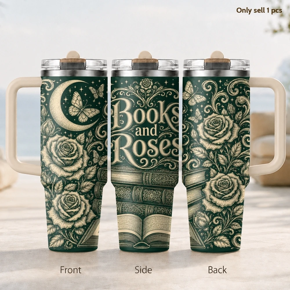 Moon Book Rose Butterfly Vacuum Flasks 40oz 3rd Gen Vacuum Insulated Stainless Steel Tumbler Cup with Handle Straw Lid For Gifts
Moon Book Rose Butterfly Vacuum Flasks 40oz 3rd Gen Vacuum Insulated Stainless Steel Tumbler Cup with Handle Straw Lid For Gifts