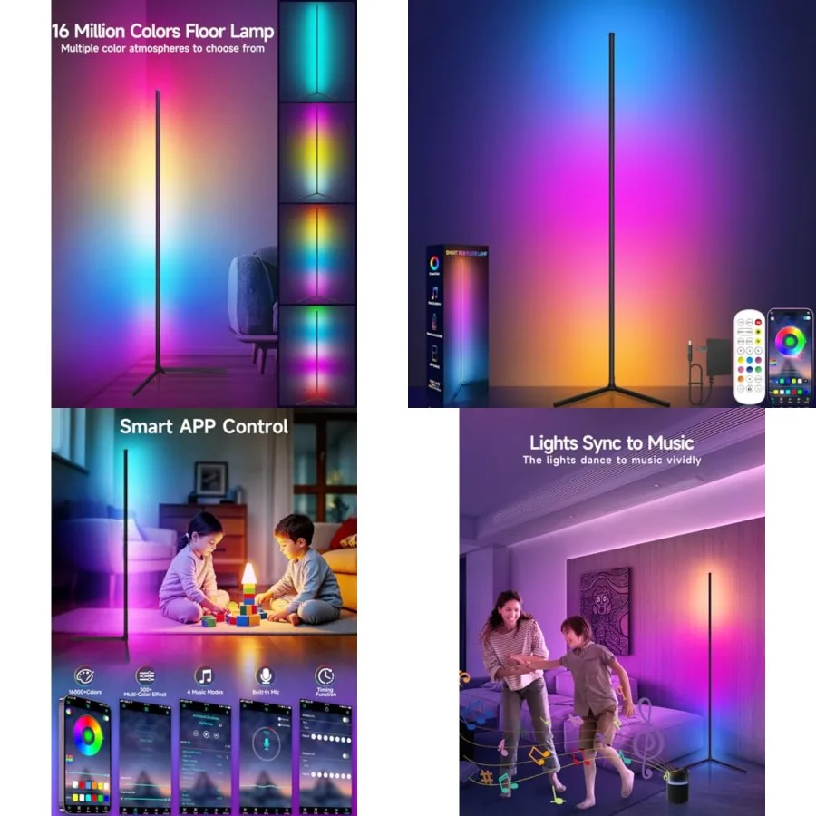 Corner Floor Lamp, RGB LED Corner Lamp with Music Sync, Smart App and Remote Control Color Changing Ambience Light, LED Lamp wi
Corner Floor Lamp, RGB LED Corner Lamp with Music Sync, Smart App and Remote Control Color Changing Ambience Light, LED Lamp wi
