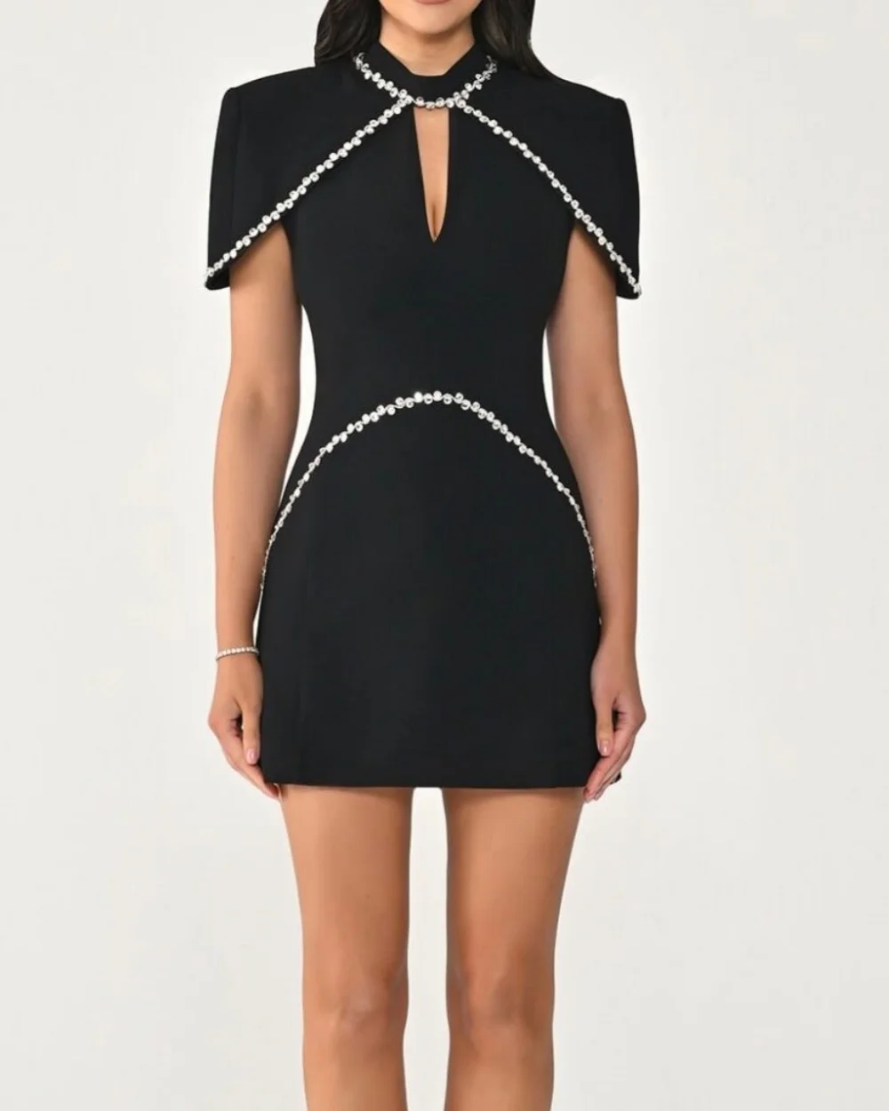 Customized Elegant Women Jersey Rhinestone Pleat A-Line Evening Dresses Fashion High Collar Short Sleeves Knee Length Dresses
Customized Elegant Women Jersey Rhinestone Pleat A-Line Evening Dresses Fashion High Collar Short Sleeves Knee Length Dresses