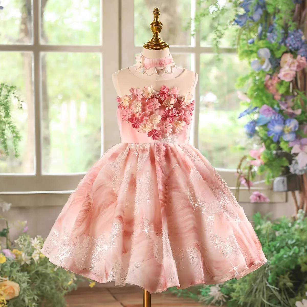 Custom Elegant Flower Girl Dress Tea-Length with 3D Flowers - Kids Princess Wedding Pageant Birthday Gown
Custom Elegant Flower Girl Dress Tea-Length with 3D Flowers - Kids Princess Wedding Pageant Birthday Gown