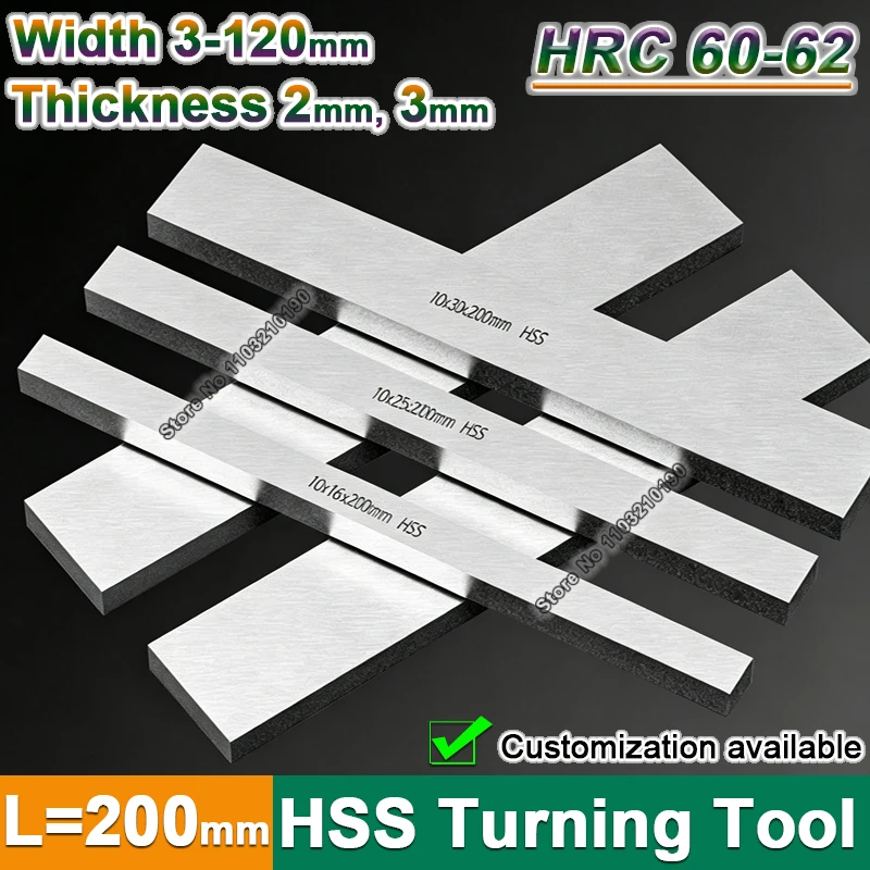 Width 3-120mm HSS High Speed Steel Turning Tool Thick 2mm 3mm CNC Lathe Turning Tools Flat Bar Woodworking Lathe Machining Tool
Width 3-120mm HSS High Speed Steel Turning Tool Thick 2mm 3mm CNC Lathe Turning Tools Flat Bar Woodworking Lathe Machining Tool