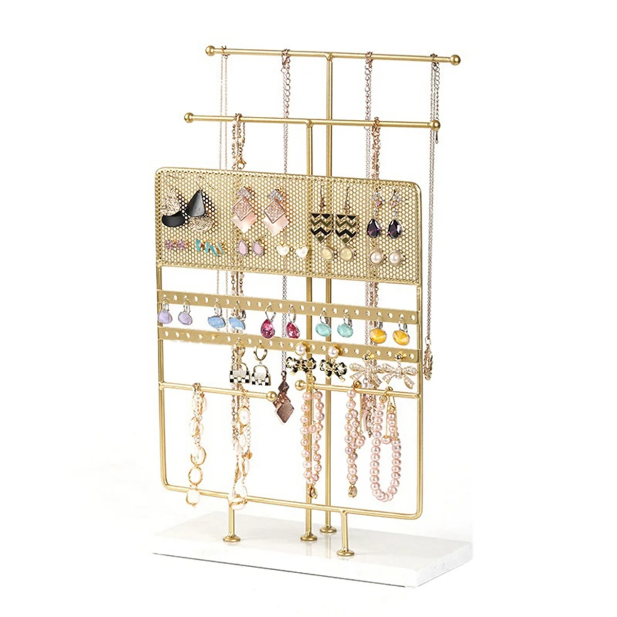ABP-7 Tier Large Jewelry Display Rack Marble Base Bracelet Necklace Jewelry Rack Ring Earring Storage Rack Gold
ABP-7 Tier Large Jewelry Display Rack Marble Base Bracelet Necklace Jewelry Rack Ring Earring Storage Rack Gold