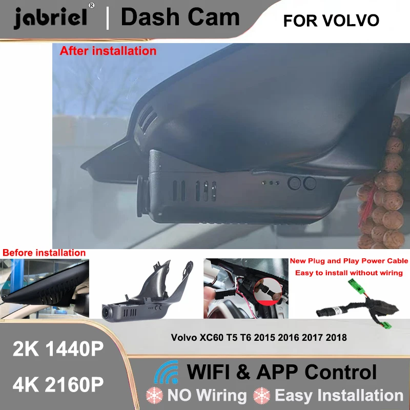 Dash Cam Front Rear Camera DVR 2K 4K Wifi Plug and Play Video Recorder for Volvo XC60 T5 T6 2015 2016 2017 2018 DashCam Car DVR
Dash Cam Front Rear Camera DVR 2K 4K Wifi Plug and Play Video Recorder for Volvo XC60 T5 T6 2015 2016 2017 2018 DashCam Car DVR