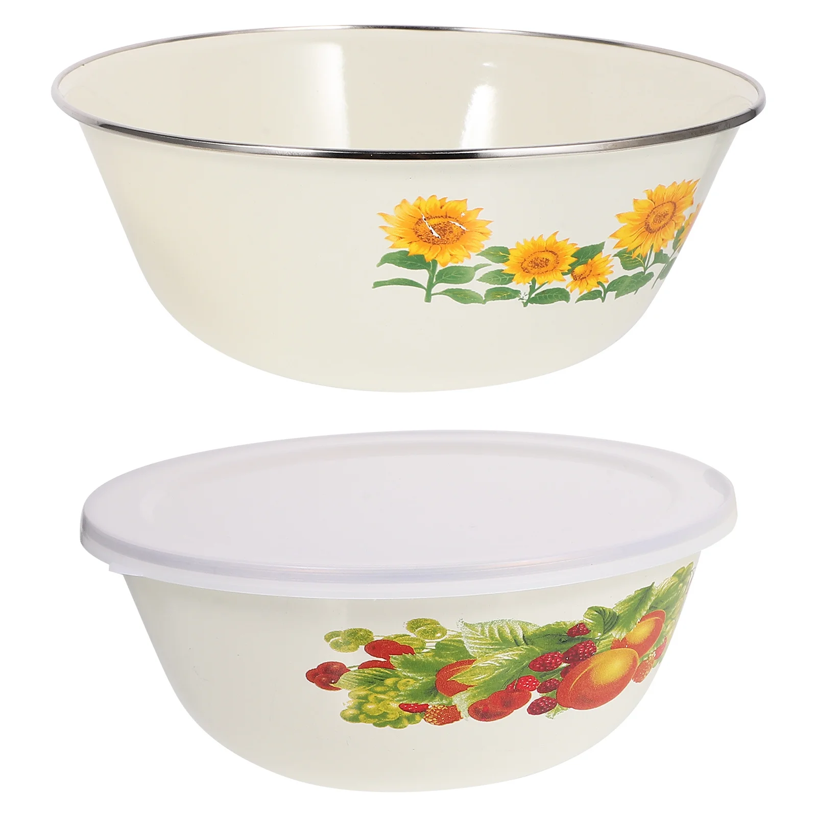 2Sets Enamel Food Storage Bowls with Lids Thick Soup Salad Noodle Bowls Multipurpose Kitchen Containers
2Sets Enamel Food Storage Bowls with Lids Thick Soup Salad Noodle Bowls Multipurpose Kitchen Containers