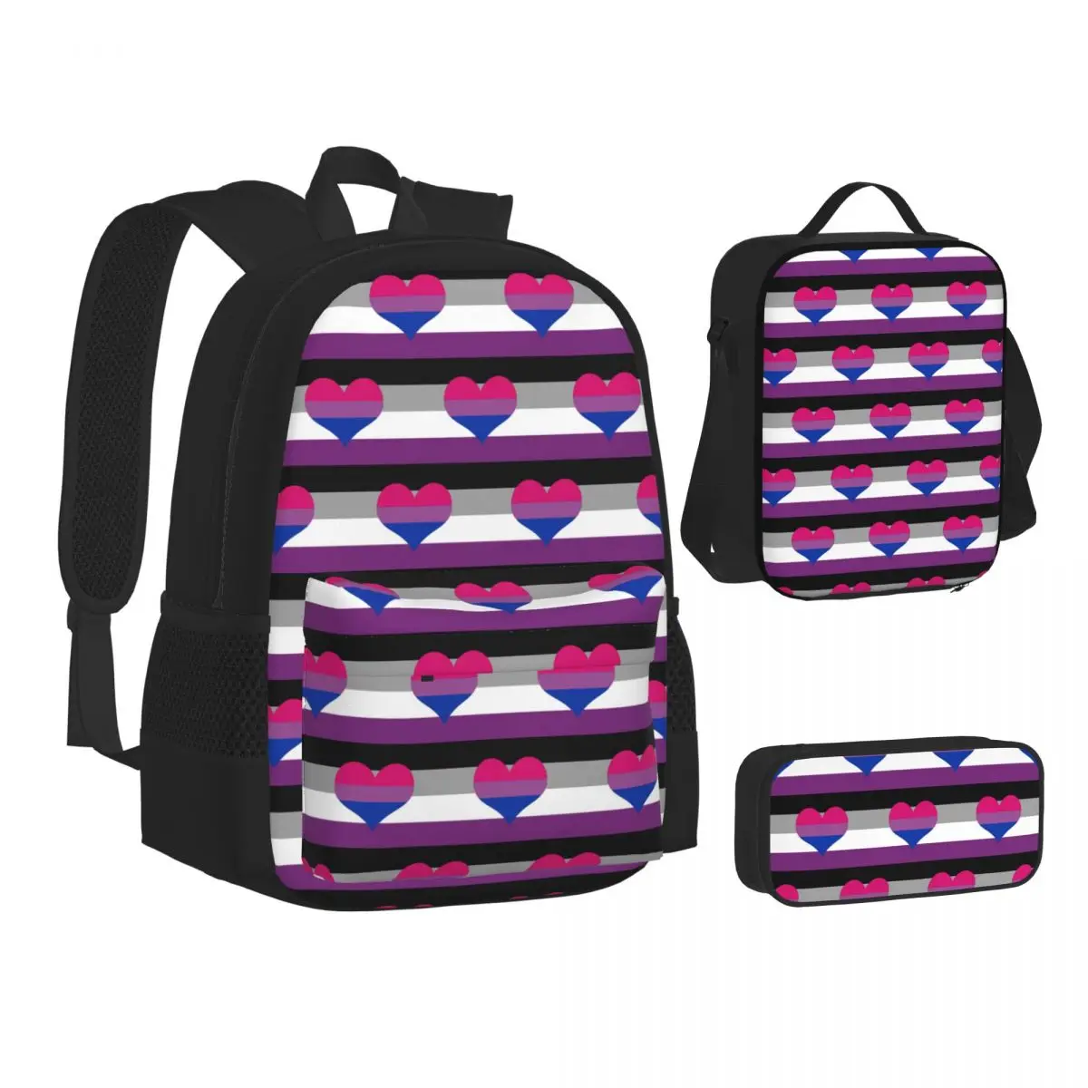 Asexual Biromantic Pride Flag Backpacks Boys Girls Bookbag Children School Bags Kids Rucksack Lunch Bag Pen Bag Three-Piece Set
Asexual Biromantic Pride Flag Backpacks Boys Girls Bookbag Children School Bags Kids Rucksack Lunch Bag Pen Bag Three-Piece Set