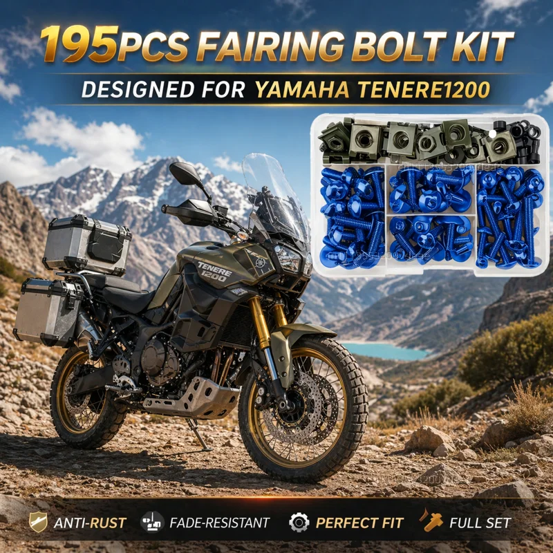 195Pcs Motorcycle Aluminum Fairing Bolt Screws Kit Nut Clips For Yamaha Super Tenere tenere1200 Tenere 1200 2014-2021 CNC
195Pcs Motorcycle Aluminum Fairing Bolt Screws Kit Nut Clips For Yamaha Super Tenere tenere1200 Tenere 1200 2014-2021 CNC