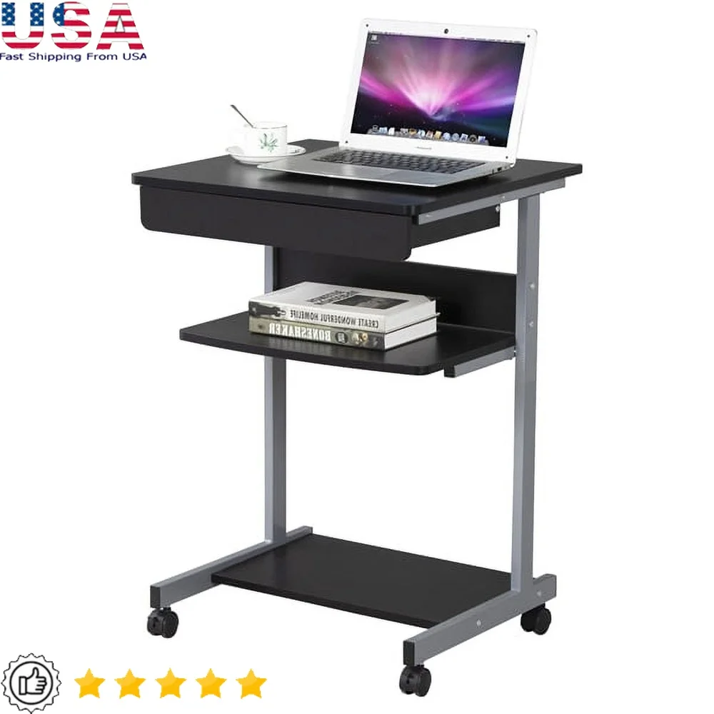 Rolling Computer Desk with Shelves Drawer Mobile Laptop Table Storage Solution Ergonomic Design Home Office Use Easy Assembly
Rolling Computer Desk with Shelves Drawer Mobile Laptop Table Storage Solution Ergonomic Design Home Office Use Easy Assembly