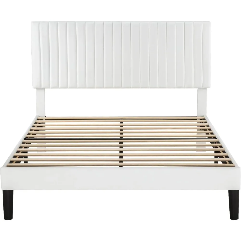 Full bed frame, velvet cushioned platform bed, adjustable vertical channel pile board, strong wood strip, spring box optional
Full bed frame, velvet cushioned platform bed, adjustable vertical channel pile board, strong wood strip, spring box optional