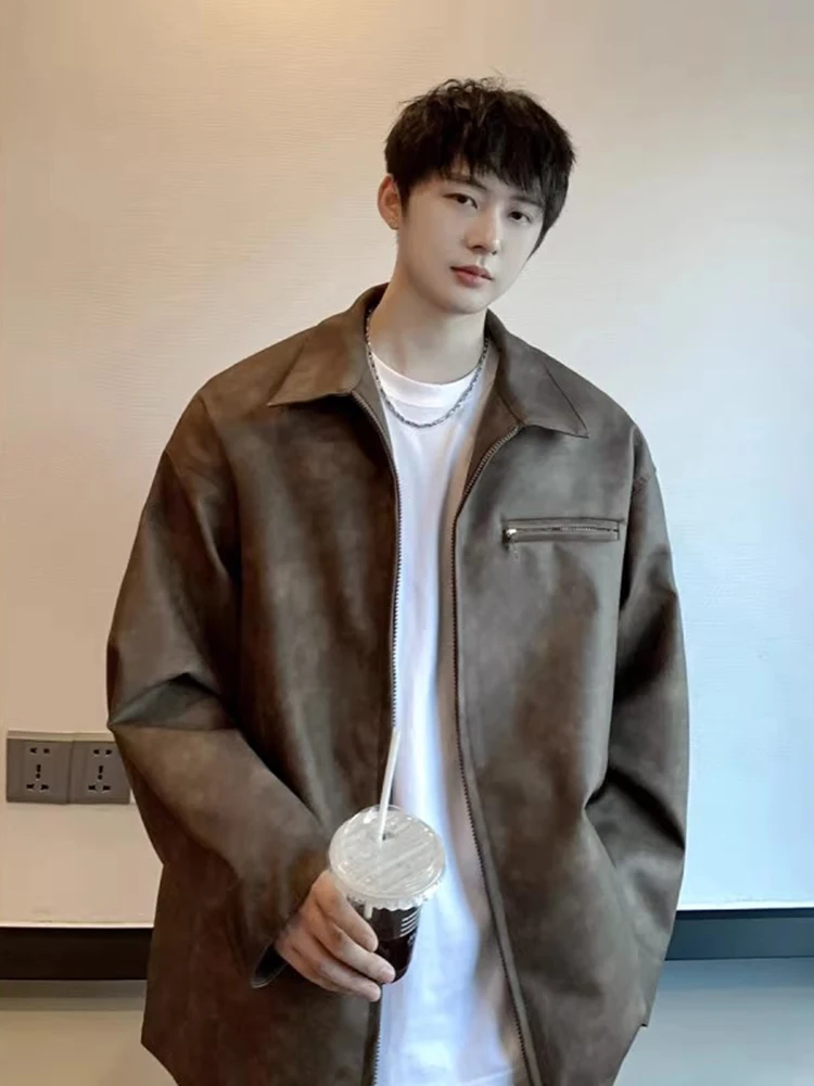 Мужская куртка из искусственной кожи в американском ретро-стиле, весенне-осенняя, с эффектом потертости, байкерская, повседневная, свободного кроя, молодежная, на молнии
Мужская куртка из искусственной кожи в американском ретро-стиле, весенне-осенняя, с эффектом потертости, байкерская, повседневная, свободного кроя, молодежная, на молнии