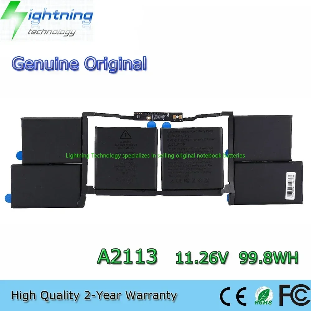 2025 Year Genuine Original A2113 11.36V 99.8Wh Notebook Battery For Apple Macbook Pro A2141 16'' Inch 2019 610-00533
2025 Year Genuine Original A2113 11.36V 99.8Wh Notebook Battery For Apple Macbook Pro A2141 16'' Inch 2019 610-00533