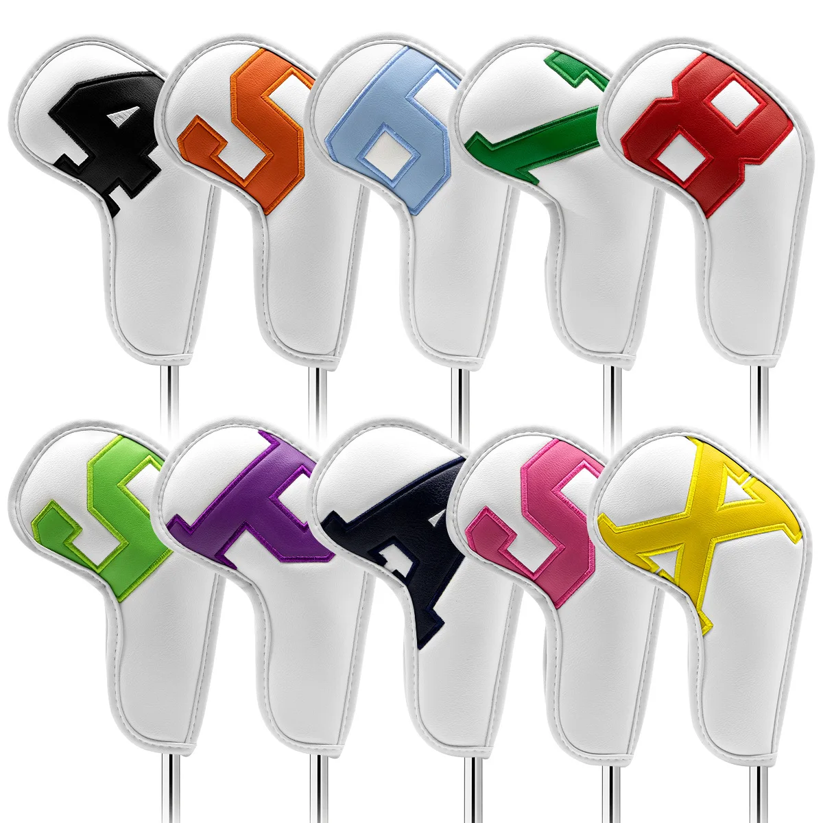 Golf Club Iron Headcover Black PU Leather Waterproof Stamping Head Covers Team Number Golf Wedges Covers 10pcs/set
Golf Club Iron Headcover Black PU Leather Waterproof Stamping Head Covers Team Number Golf Wedges Covers 10pcs/set