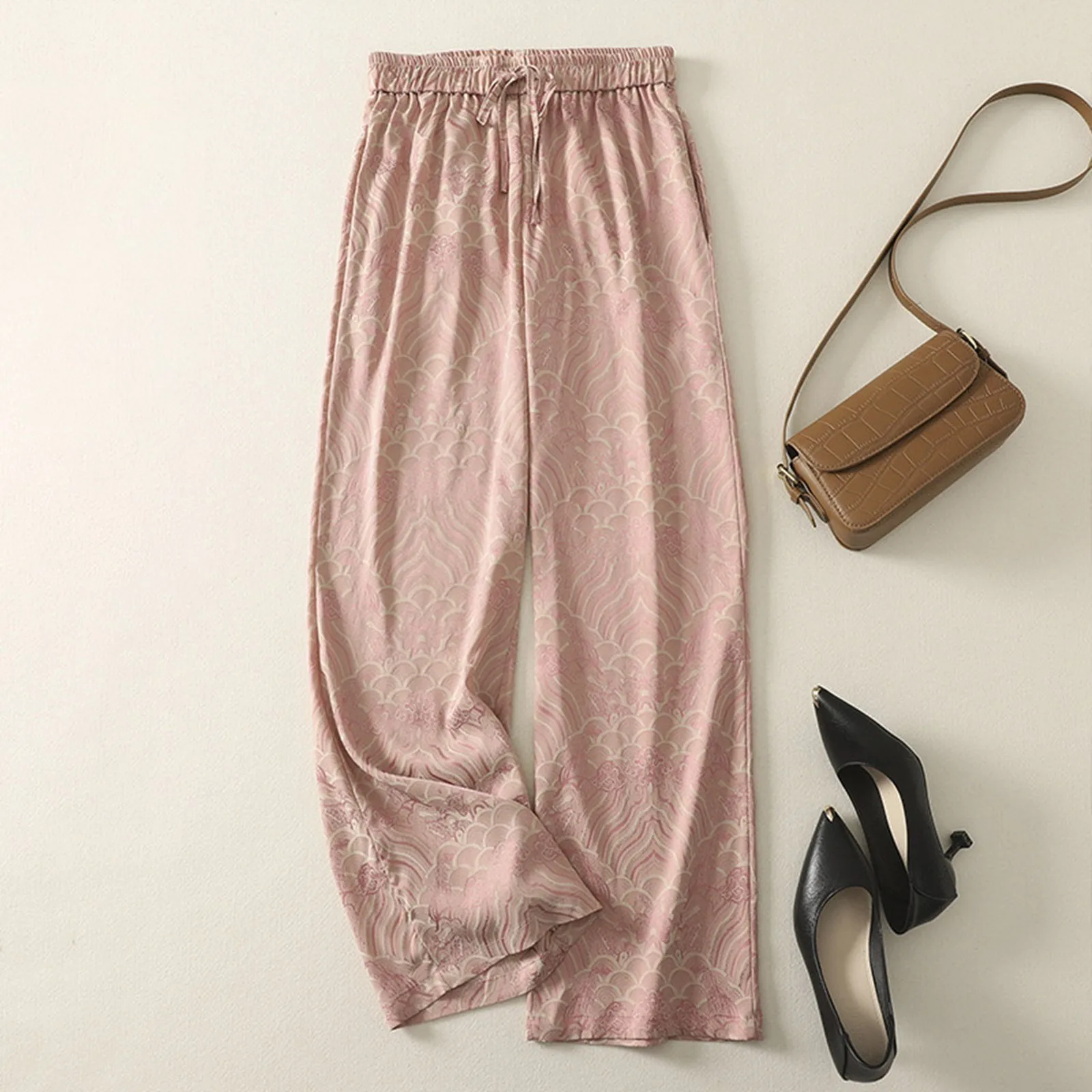 Women Chic Casual High Waist Baggy Pants Summer Woman Fashion Vintage Drawstring Straight Loose Trousers Streetwear 2025
Women Chic Casual High Waist Baggy Pants Summer Woman Fashion Vintage Drawstring Straight Loose Trousers Streetwear 2025