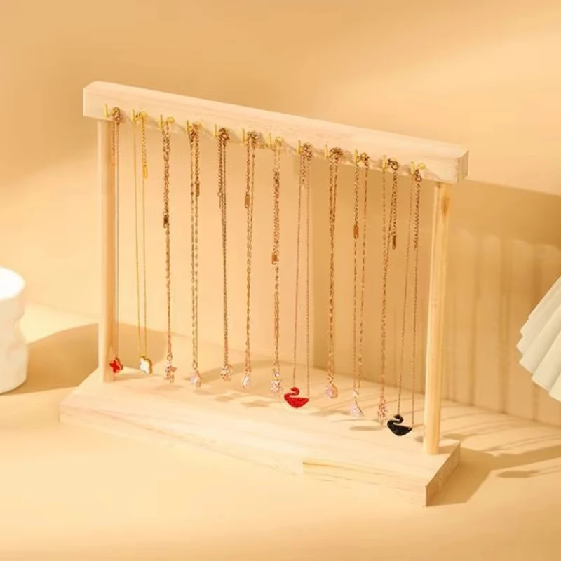 Jewelry Organizer Display Stand Wood Necklace Hanging Countertop Rack for Chains Earrings Bracelets Showcase Storage Rack
Jewelry Organizer Display Stand Wood Necklace Hanging Countertop Rack for Chains Earrings Bracelets Showcase Storage Rack